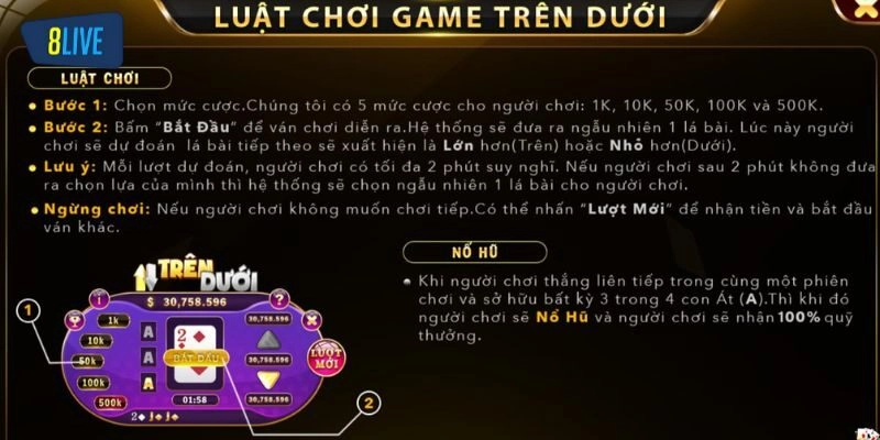 Quy luật và cách chơi Mini Trên Dưới chi tiết từ A - Z